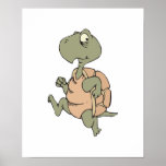 funny running turtle posters