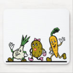 funny running vegetables mousepads