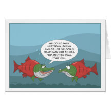 Funny Salmon: Birthday, Anniversary, New Year card