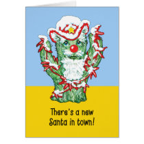 Funny Santa Claus Cactus Christmas Humour cards