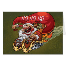 Funny Santa Claus Christmas Card Red Hot Santa