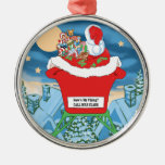 Funny Santa Claus Christmas Humour How's My Flying Christmas Tree Ornaments