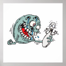 funny savage hungry bowling ball humour poster