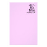 FUNNY SAYINGS ADMIT LIFE BORING WITHOUT ME COMMENT STATIONERY