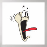 funny scared screamer cartoon baseball posters