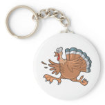 funny scared turkey key chain