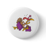 funny scared turkey on the run buttons