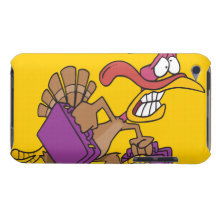 funny scared turkey on the run Case-Mate iPod touch case
