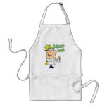 funny science geek cartoon character aprons