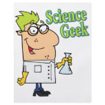 funny science geek cartoon character flyers
