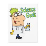 funny science geek cartoon character postcards