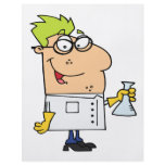 funny science nerd cartoon character flyers
