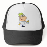 funny science nerd cartoon character hats