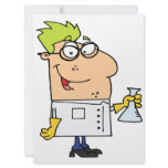 funny science nerd cartoon character invitations