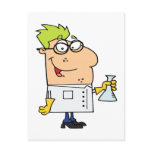 funny science nerd cartoon character postcards
