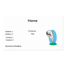 funny screaming golfball cartoon business card template