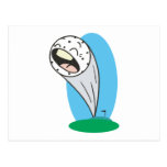 funny screaming golfball cartoon postcard