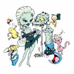funny sexy zombie lady peep vector cartoon photo sculptures