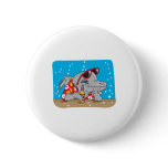 funny shark drinking beer pin