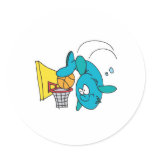 funny shark playing basketball stickers
