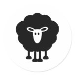 Funny sheep round sticker