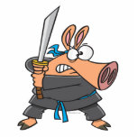 funny silly ninja karate pig piggy cartoon photo sculptures