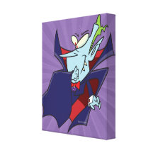 funny silly vampire cartoon character gallery wrap canvas