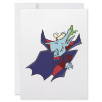 funny silly vampire cartoon character personalized invitation