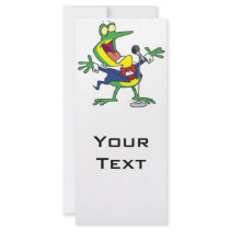 funny singing froggy frog cartoon custom rack card