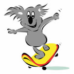 funny skateboarding koala bear photo sculpture