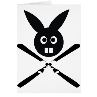 funny ski bunny icon Card