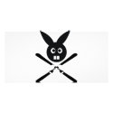 funny ski bunny icon photo cards