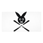 funny ski bunny icon photo cards