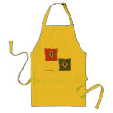 Funny skulls on patches cartoon art apron