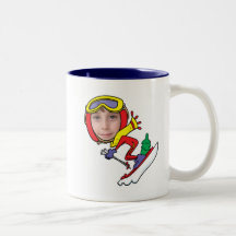 Funny Snow Skier Photo Face Template Mug