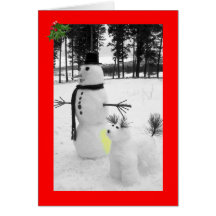 Funny snowman Christmas Cards