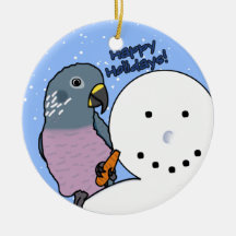 Funny Snowman Dusky Pionus Ornament