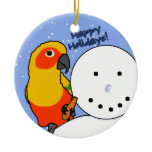 Funny Snowman Sun Conure Ornament