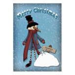 Funny Snowman with snowflakes for sale business cards