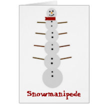Funny Snowmanipede Notecard