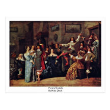 Funny Society By Hals Dirck Post Cards