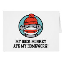Funny Sock Monkey Greeting Cards