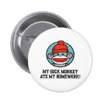 Funny Sock Monkey Pinback Button