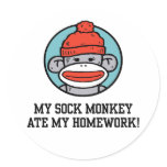 Funny Sock Monkey Stickers
