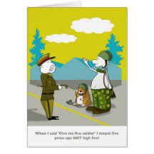 Funny soldier Happy Birthday card
