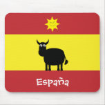 Funny Spanish Bull & Sun España Flag mousepads
