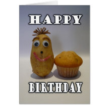 Funny "Spud" Muffin - Happy Birthday for Guy Greeting Cards