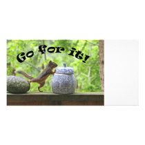 Funny Squirrel Picture ~ Go For It! Picture Card