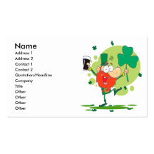 funny st pattys day leprechaun cartoon character business card templates
