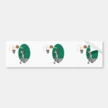 funny stick figure playing basketball bumper sticker